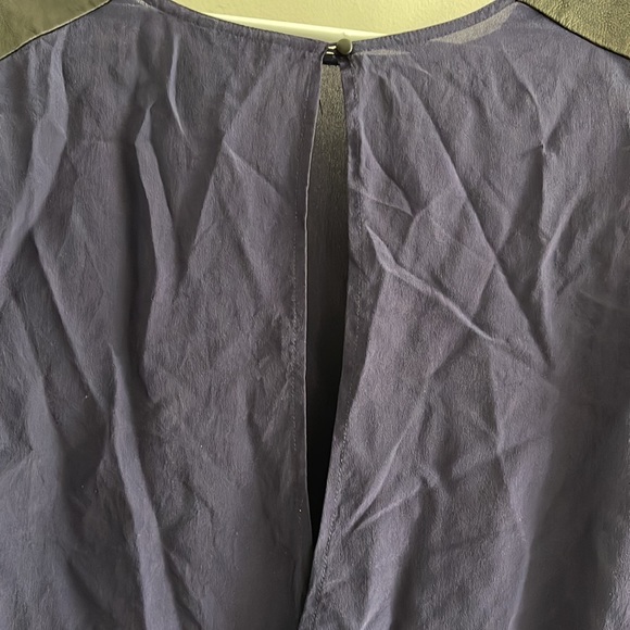 Club Monaco silk and leather open-back blouse - Picture 2 of 7